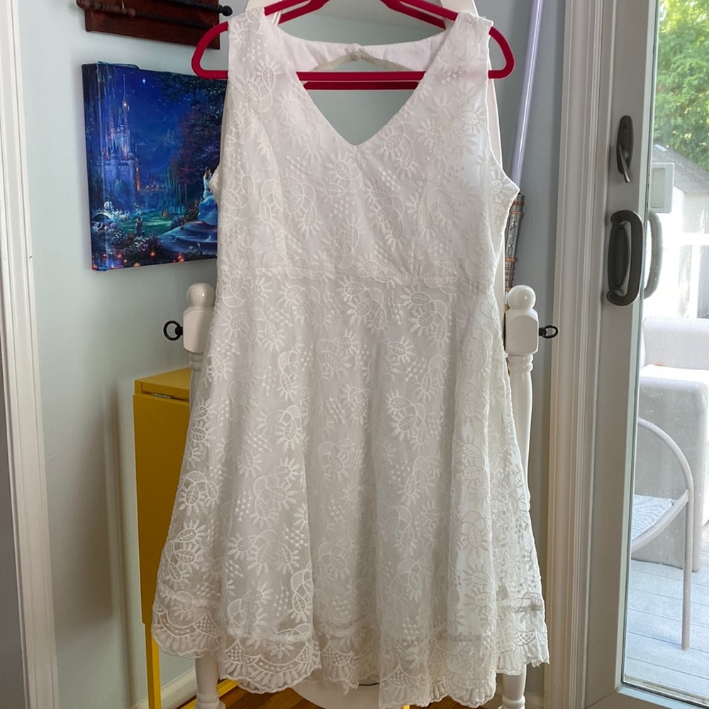 Cotton frais white lace dress size medium